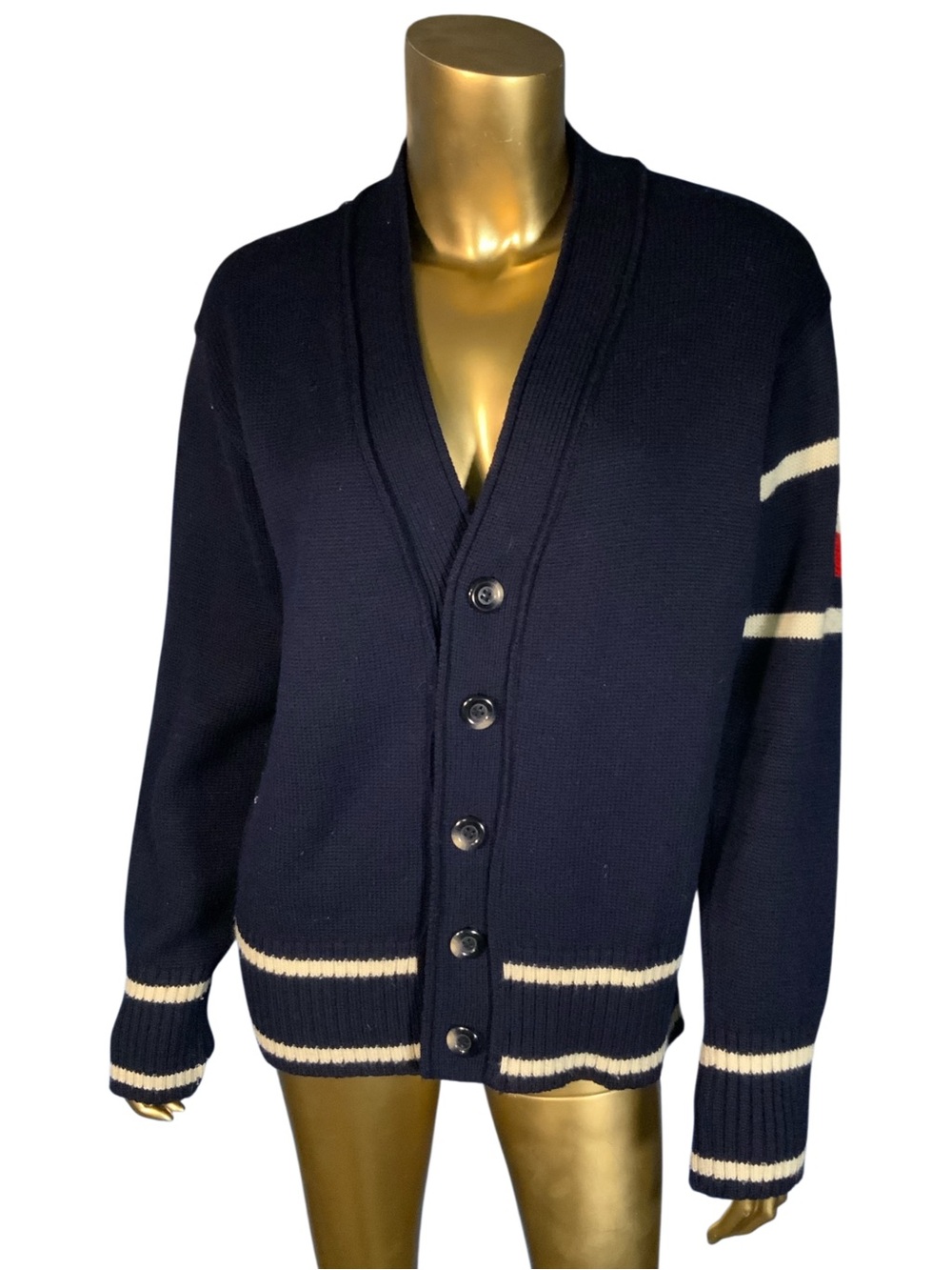 Vintage Battlestein’s Made in Italy Navy Blue Varsity Cardigan Sweater